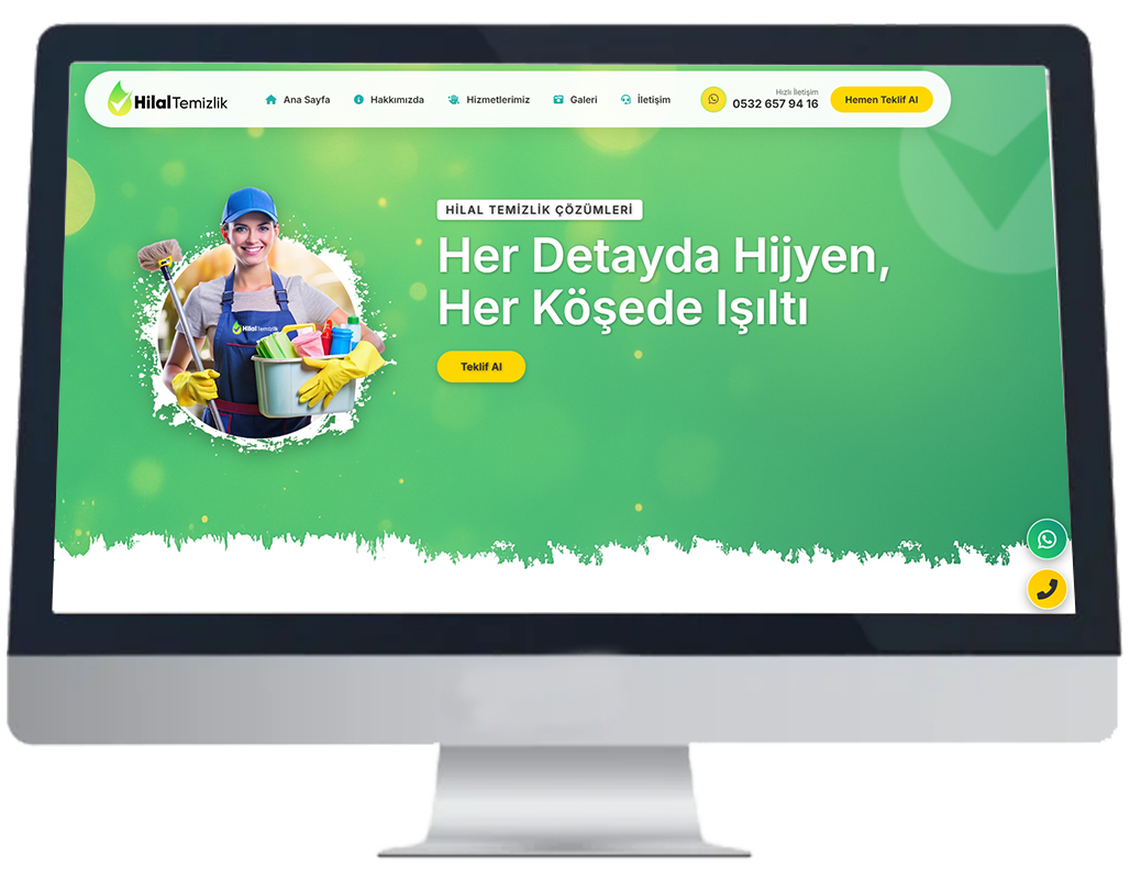 Hilal Temizlik – Özel Tasarlanmış Kurumsal Web Sitesi