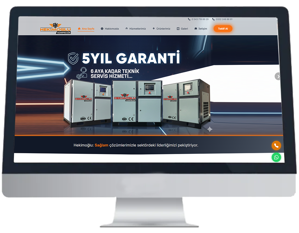 Hekimoğlu Kompresör – Kurumsal Katalog Web Sitesi