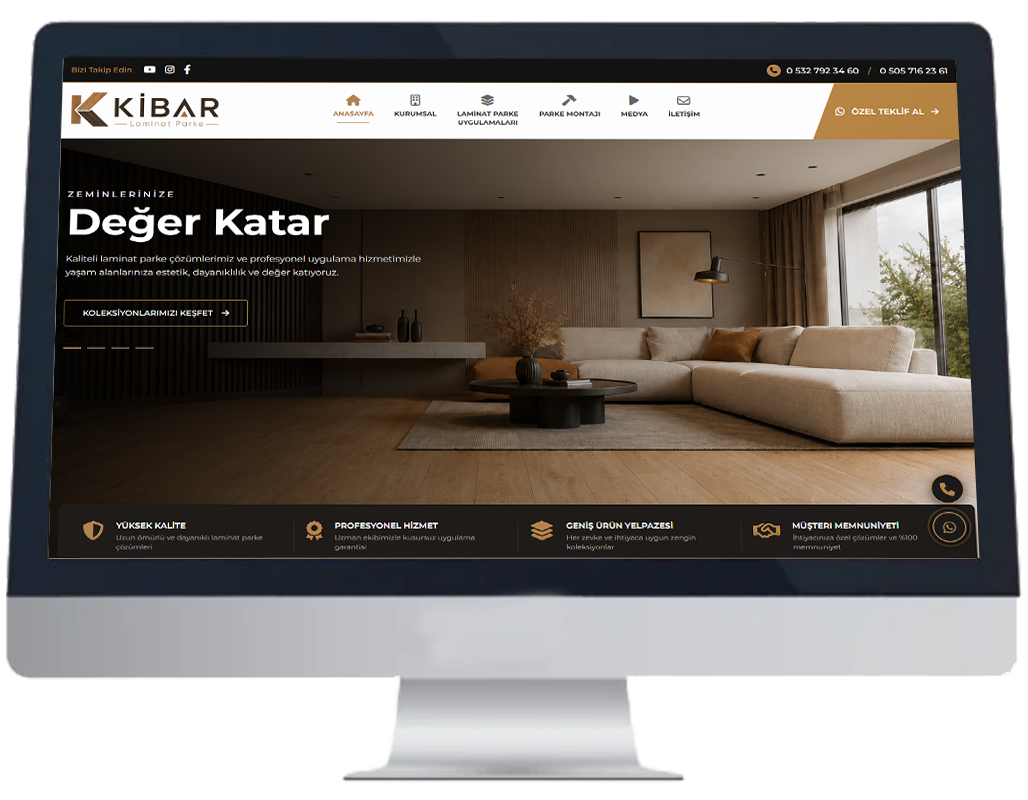 Konya Kibar Laminat Parke Kurumsal Web Sitesi